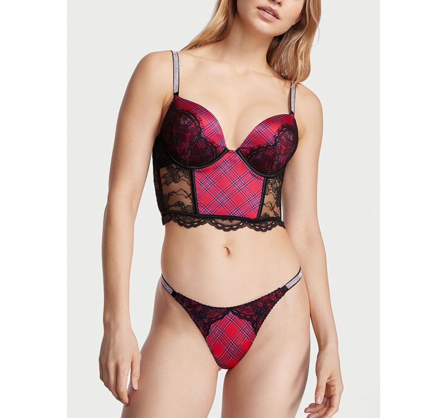 Трусики Very Sexy Shine Strap Thong Panty Red Plaid