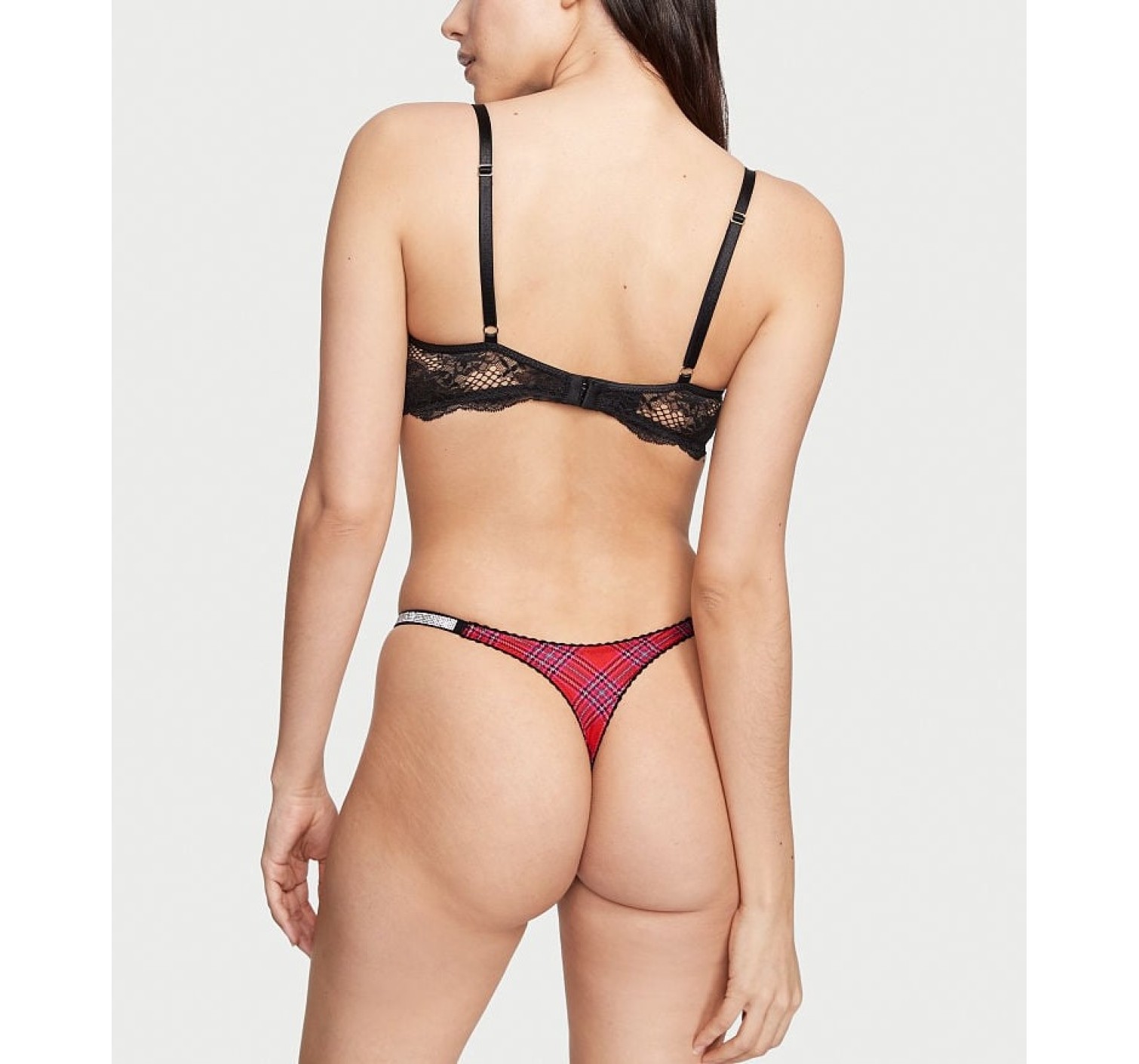 Трусики Very Sexy Shine Strap Thong Panty Red Plaid
