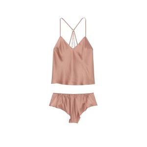 Пижама Embroidery Chain Detail Cami Set Almond Beige Nude Star
