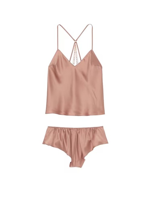 Піжама Embroidery Chain Detail Cami Set Almond Beige Nude Star 