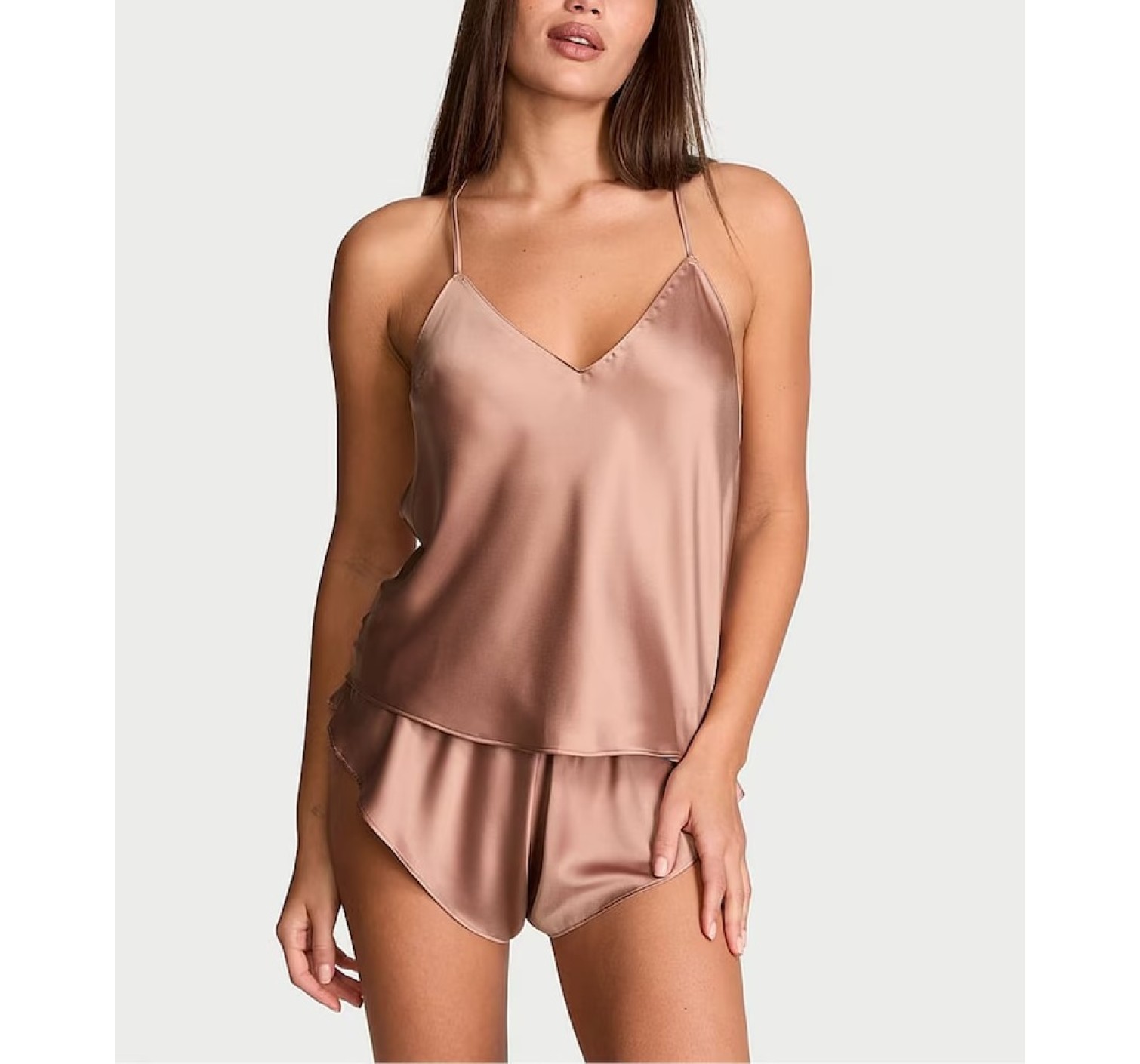 Пижама Embroidery Chain Detail Cami Set Almond Beige Nude Star