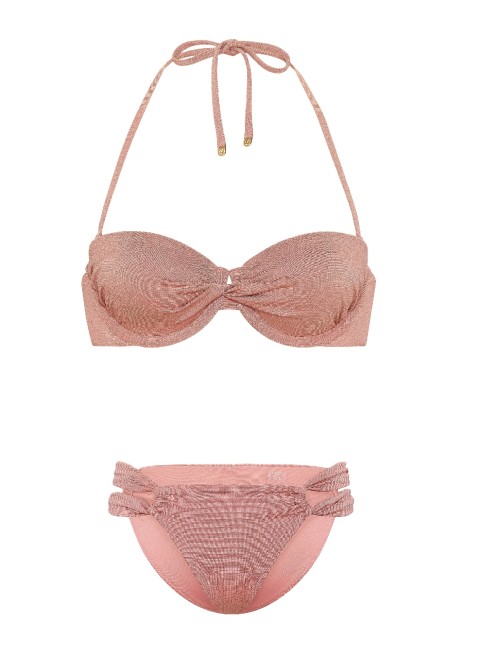 Купальник Shimmer Balconette Bandeau Top Bikini Bottom Dusk Rose