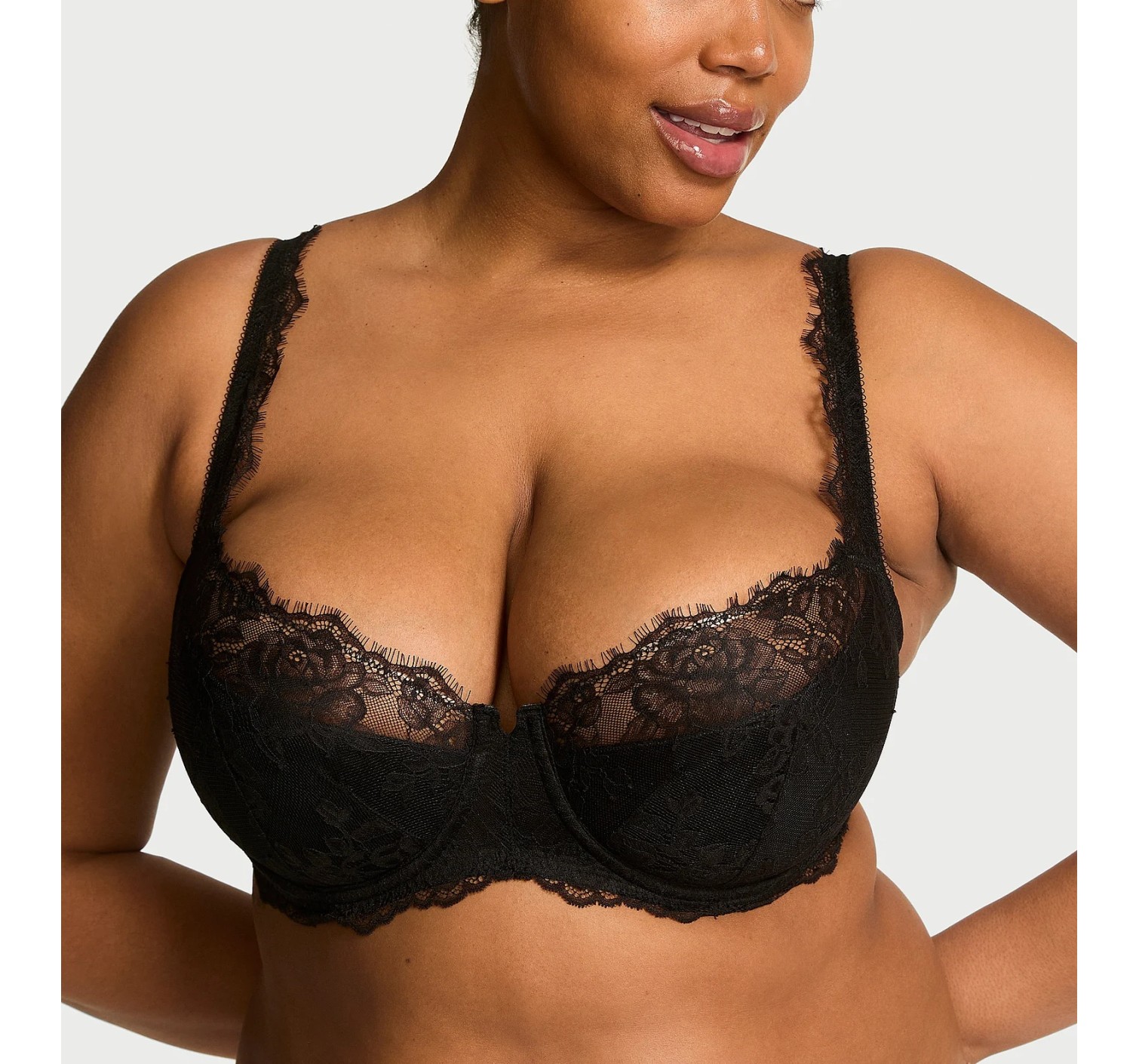 Бюстгальтер Rose Lace Uplift Balconette Bra Jet Black
