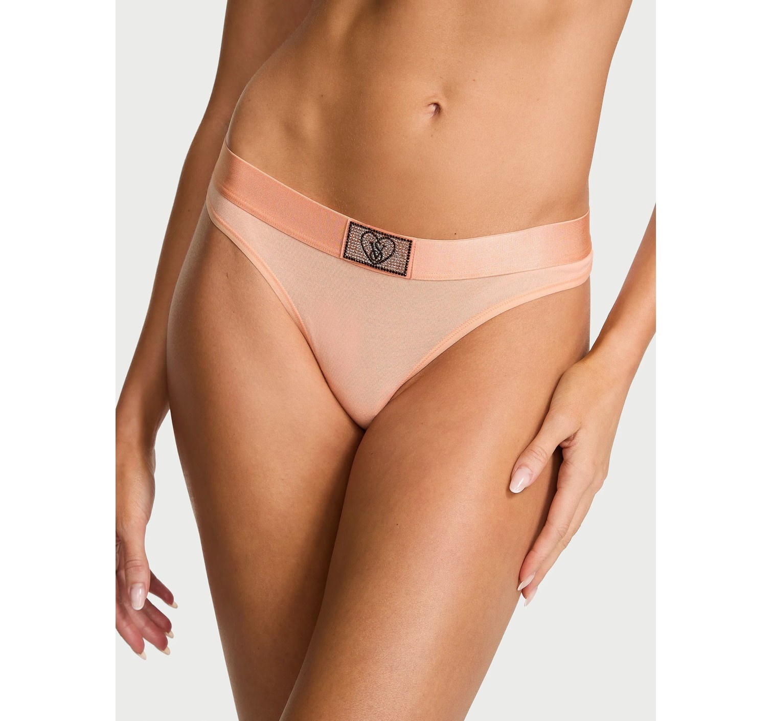 Трусики Cotton Shine Patch Thong Pink Gin