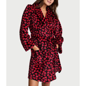 Плюшевый халат Short Cozy Robe Heart Lipstick