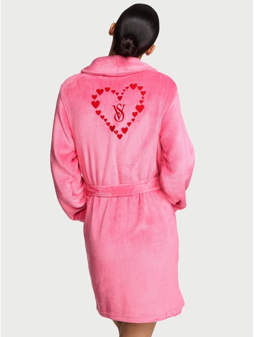 Плюшевый халат Short Cozy Robe Angel pink Hearts