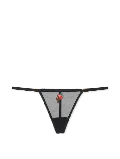 Трусики Mesh V-string Panty Strawberry Black