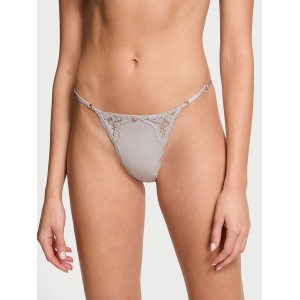 Трусики Lace Trim String Knickers Grey