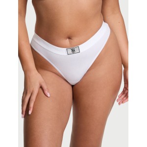 Трусики Logo Cotton Shine Patch Thong White