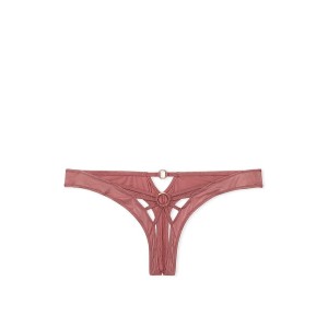 Трусики Strappy Crotchless Thong Knickers Rose