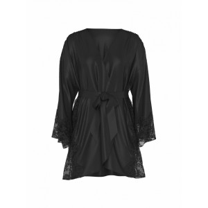 Халат Black Satin Lace Trim Robe