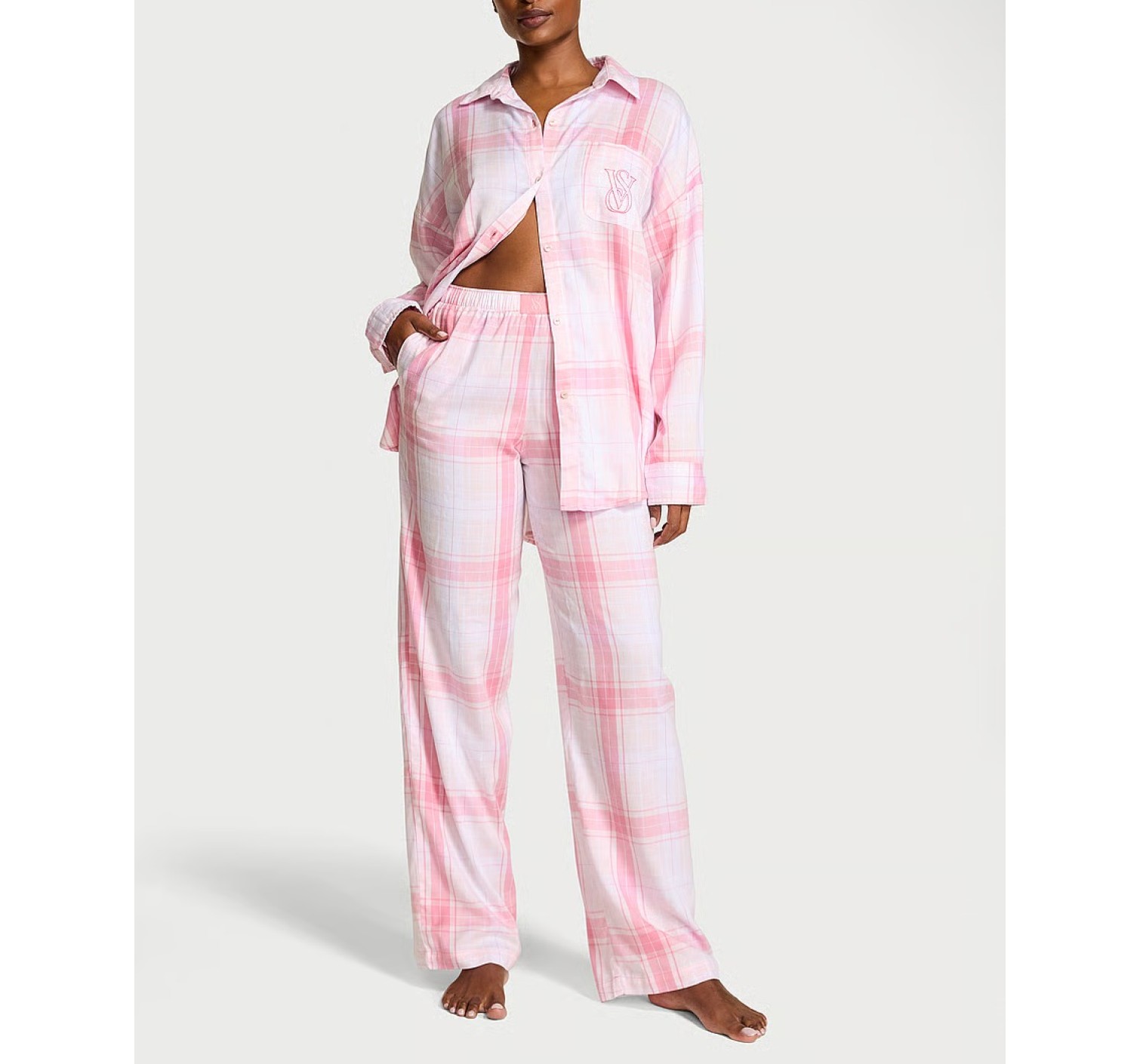 Піжама Modal-Cotton Long PJ Set Pink Plaid