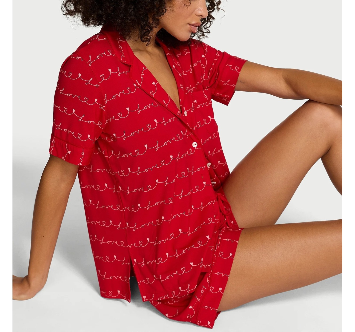 Піжама Modal Short Pajama Set Lipstick Petal
