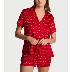 Піжама Signature Satin Short Pajama Set Red hearts