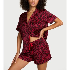 Піжама Signature Satin Short Pajama Set Red hearts