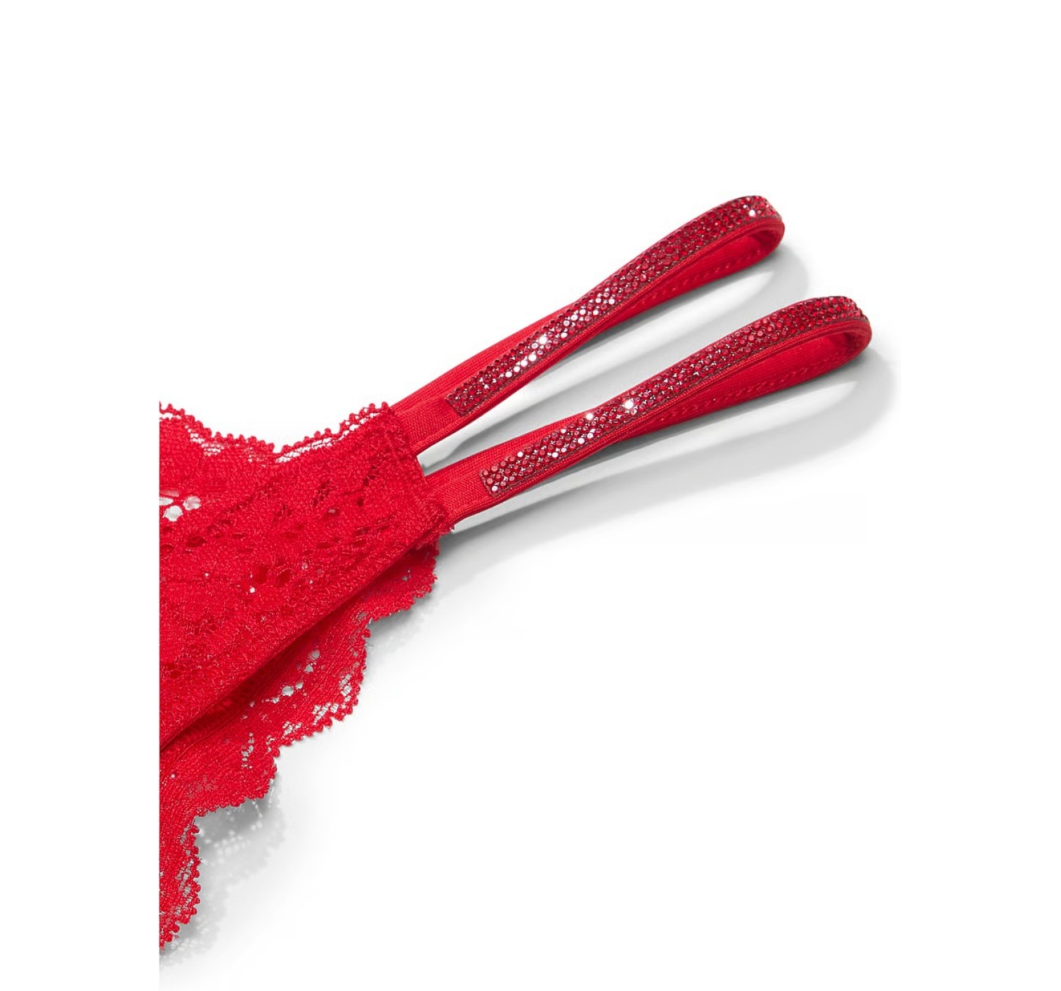 Трусики Dream Angels Twinkle Strap Lace Brazilian Panty Bright Vermillion