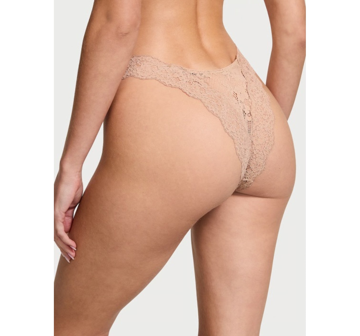 Трусики Dream Angels Twinkle Strap Lace Brazilian Panty Praline