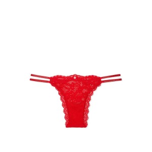 Трусики Dream Angels Twinkle Strap Lace Brazilian Panty Bright Vermillion