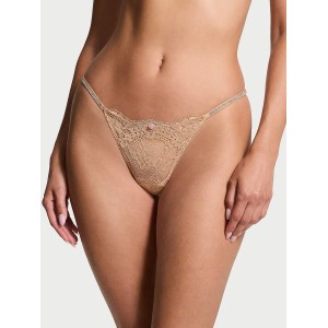 Трусики Dream Angels Twinkle Strap Lace V-String Panty Praline