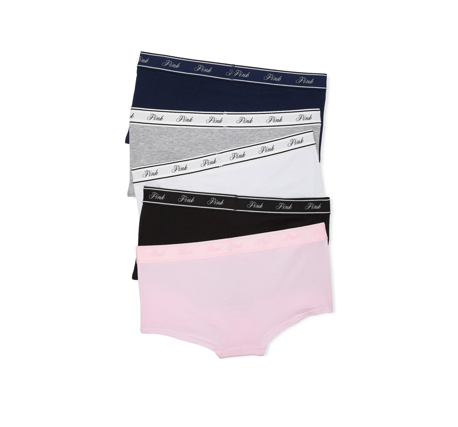 Набір трусиків PINK 5-Pack Logo Cotton Boyshort Panties