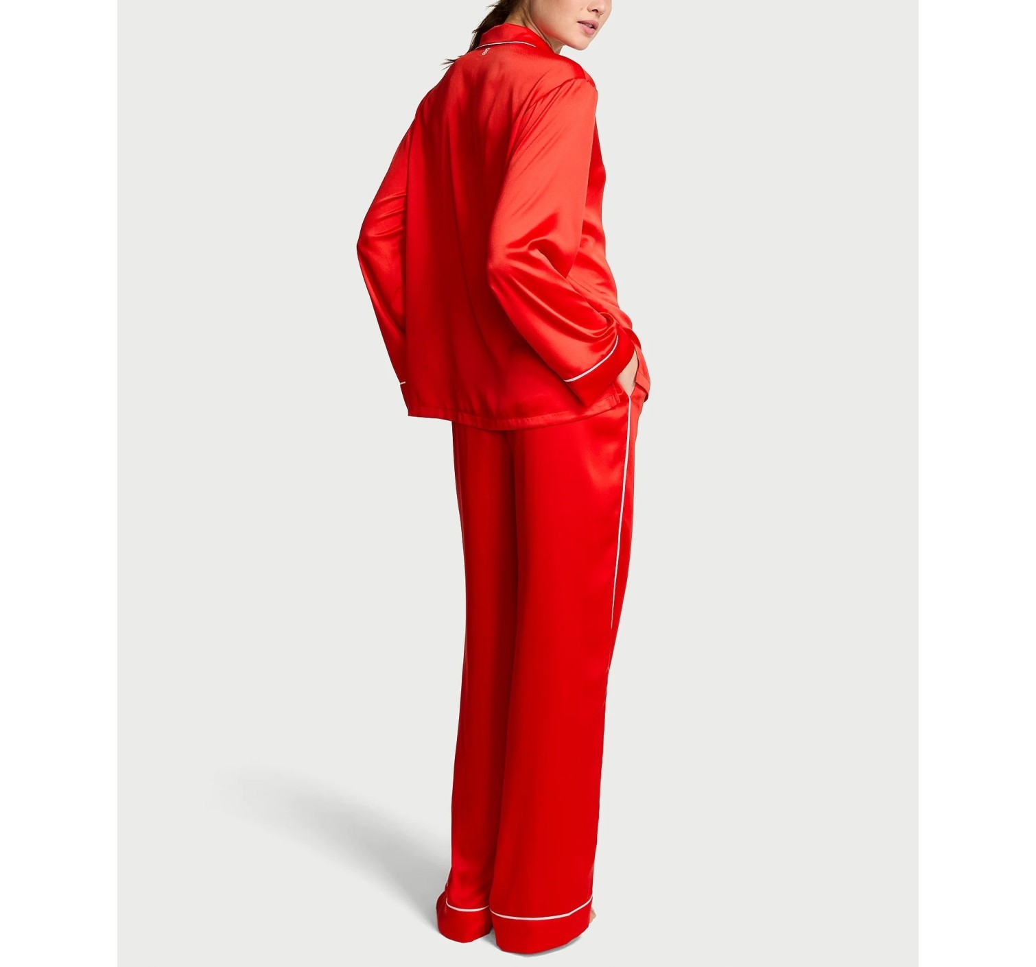 Пижама Lipstick Satin Long Pajama Set Heart Pocket