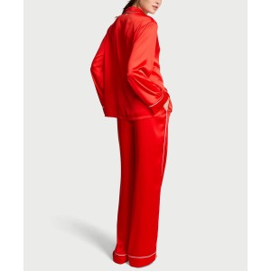 Пижама Lipstick Satin Long Pajama Set Heart Pocket