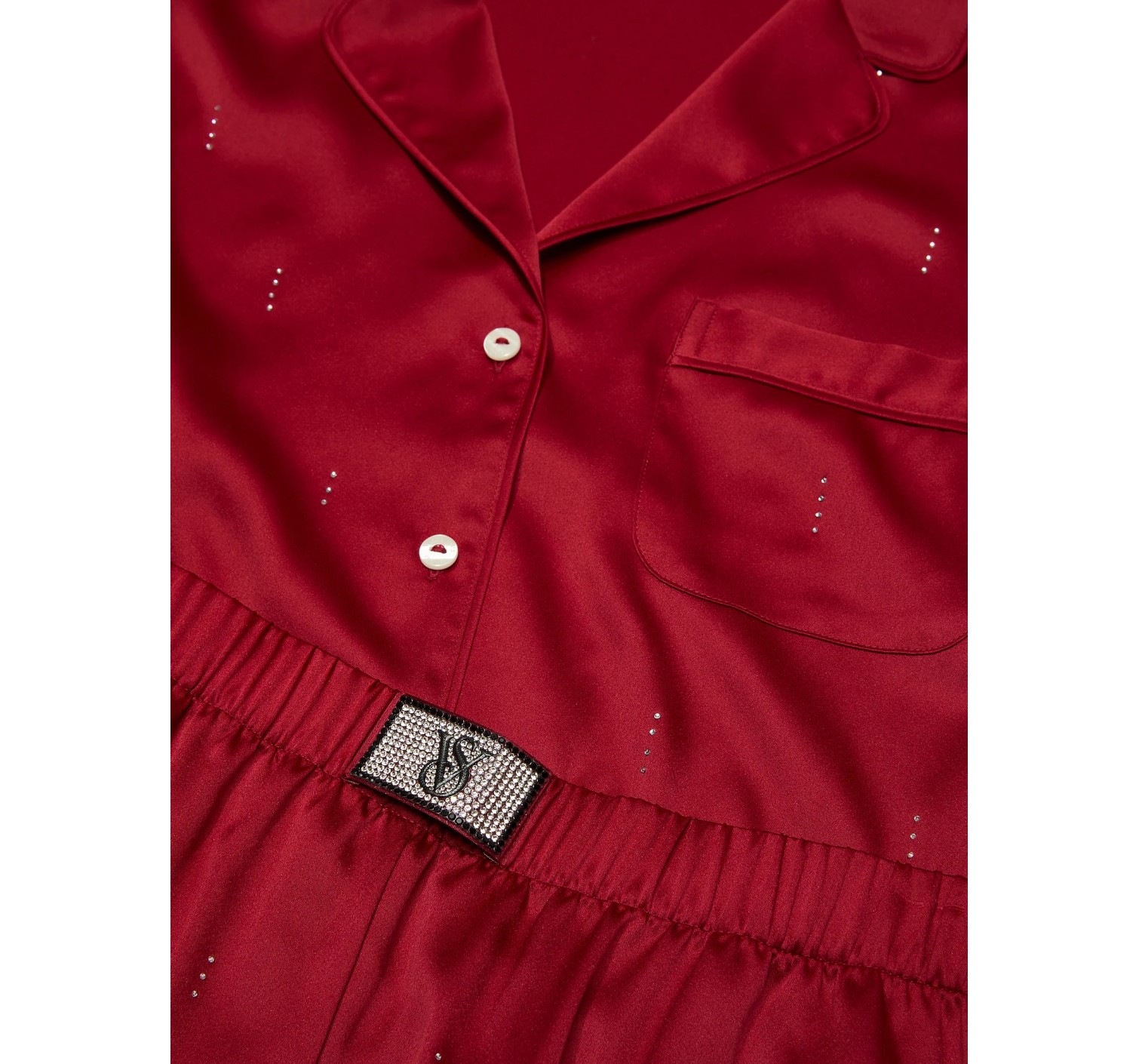 Пижама Signature Satin Shine Long Pajama Set Red Laquer