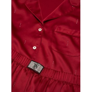 Пижама Signature Satin Shine Long Pajama Set Red Laquer