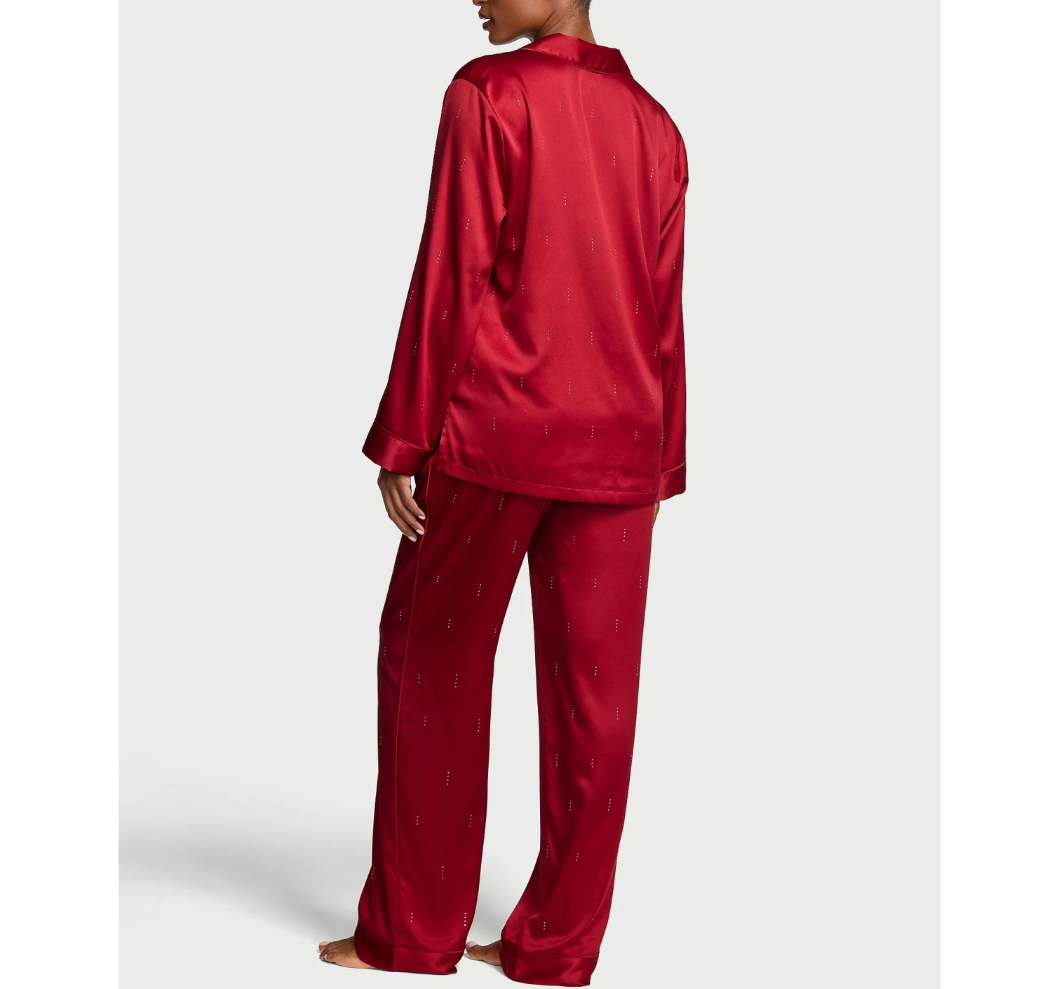 Пижама Signature Satin Shine Long Pajama Set Red Laquer