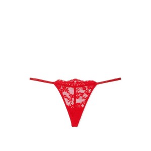 Трусики Dream Angels Twinkle Strap Lace V-String Panty Bright Vermillion