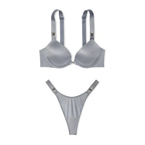 Комплект білизни Bombshell Add-2-Cups Scattered Shine Strap Push-Up Bra Set Asteroid Grey