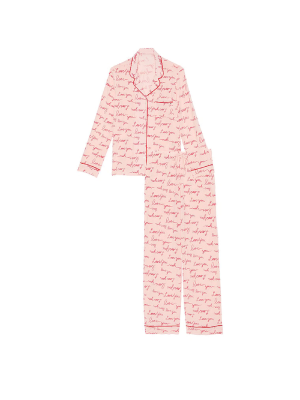 Піжама Modal Soft Long Pajama Set Pink Logo
