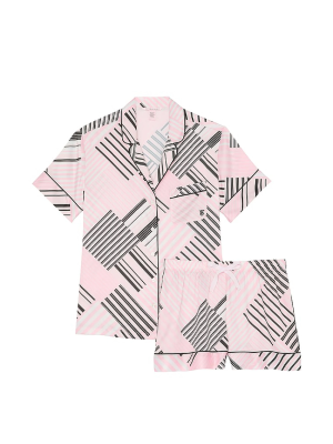 Піжама Glazed Satin Short Pajama Set Pink Frosting