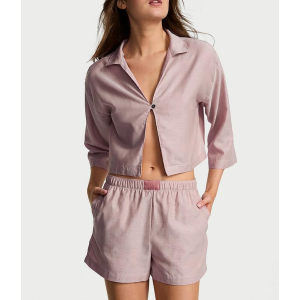 Пижама Modal-Cotton 3/4-Sleeve Flyaway Shirt & Short Pajama Set