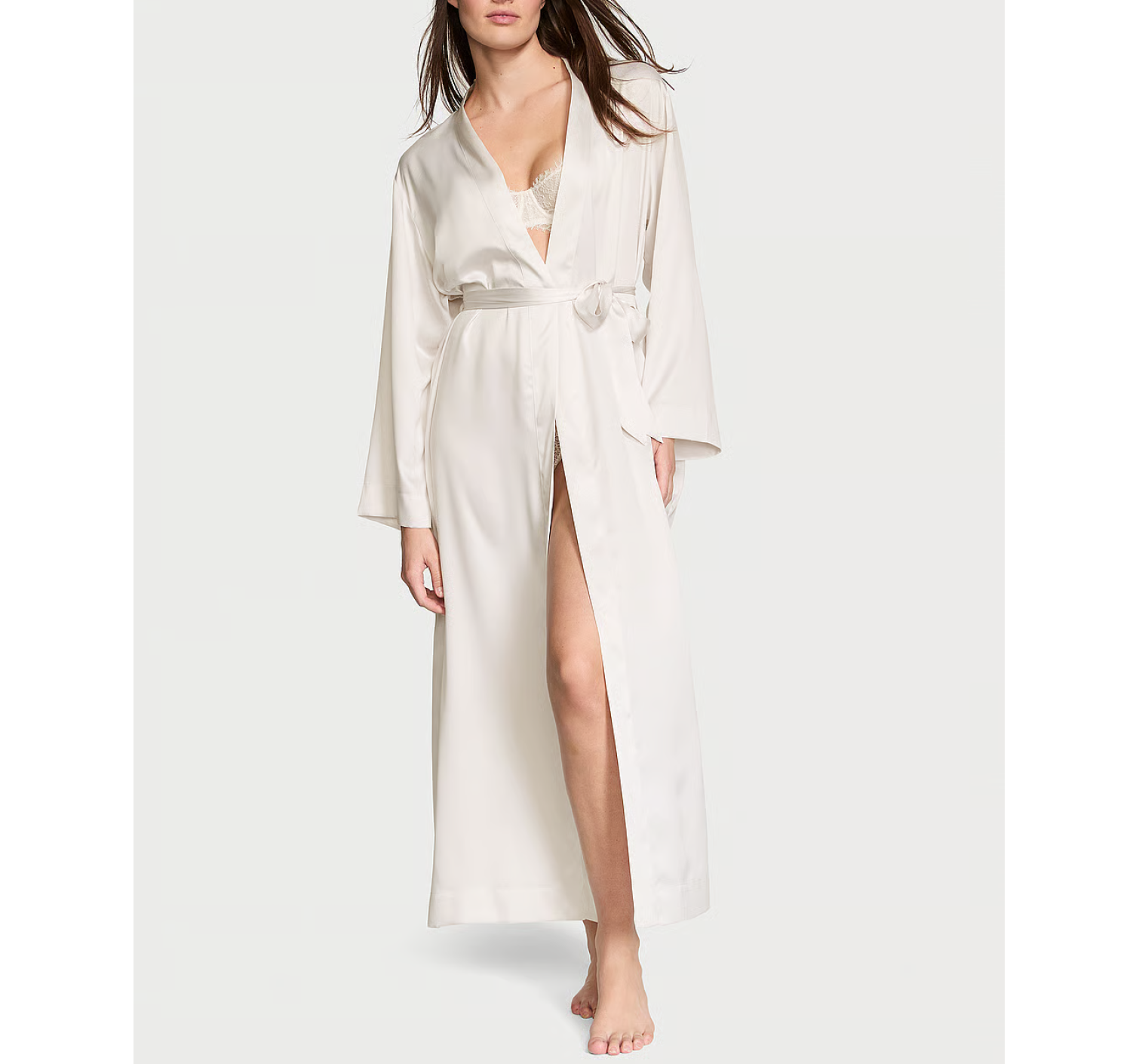 Халат Satin Long Robe Coconut White Bride