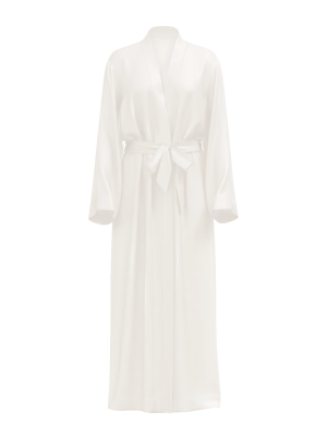 Халат Satin Long Robe Coconut White Bride