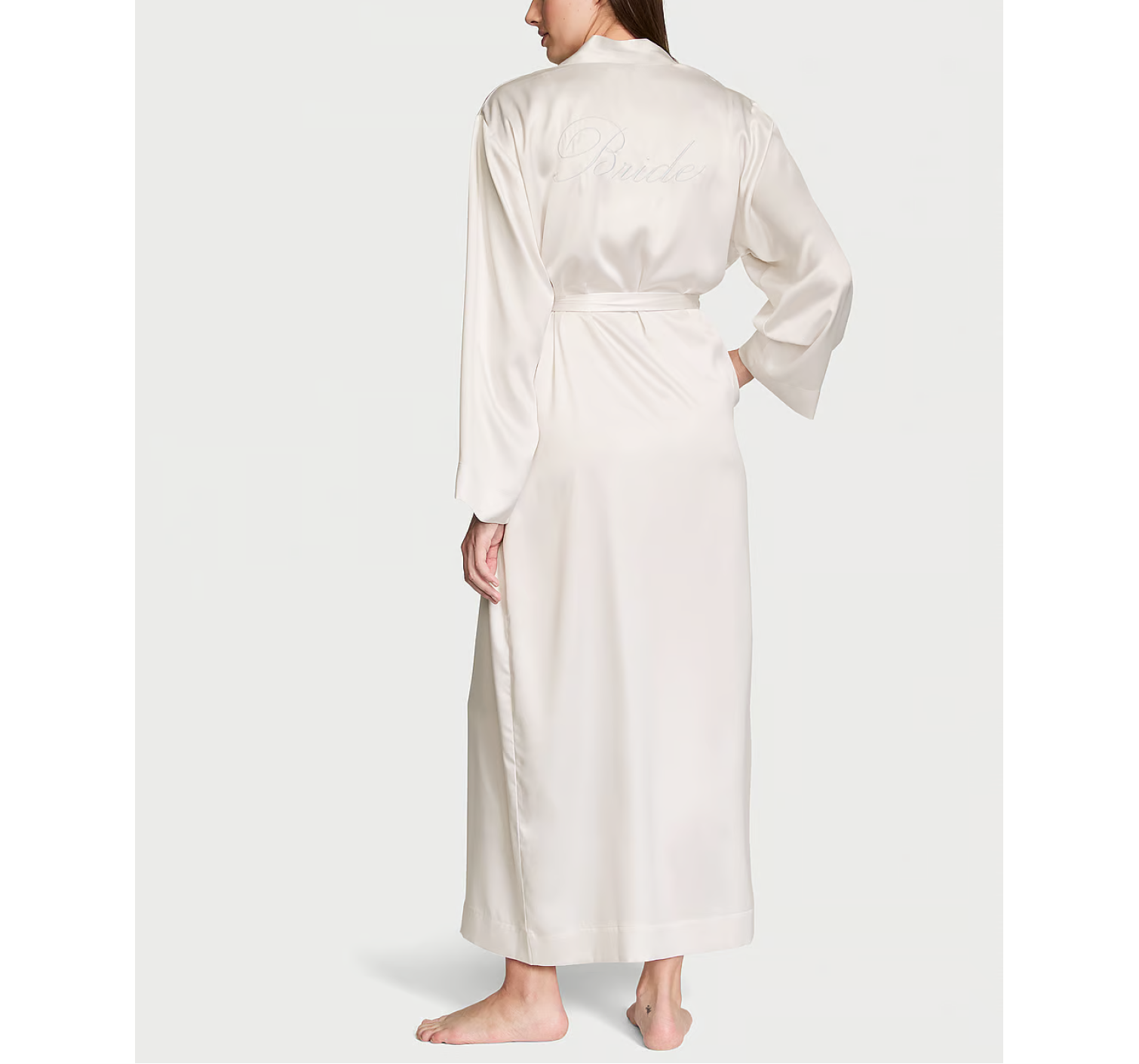 Халат Satin Long Robe Coconut White Bride