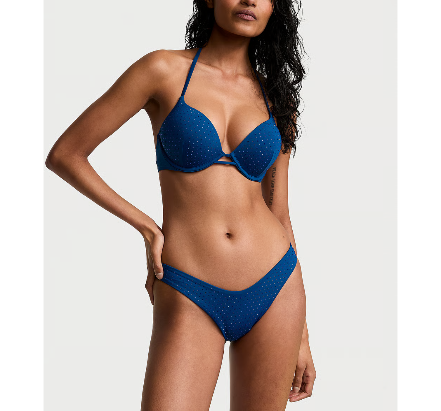 Купальник Essential Bombshell Add-2-Cups Diamanté Push-Up Bikini Top Set Precious Sapphire