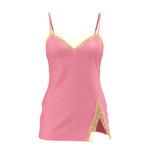 Пеньюар Tease Satin Lace-Trim Mini Slip Dress Pink