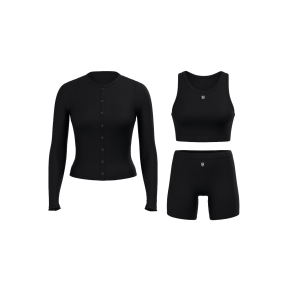 Костюм 3-Piece Ribbed Modal Boxer Briefs Set Black