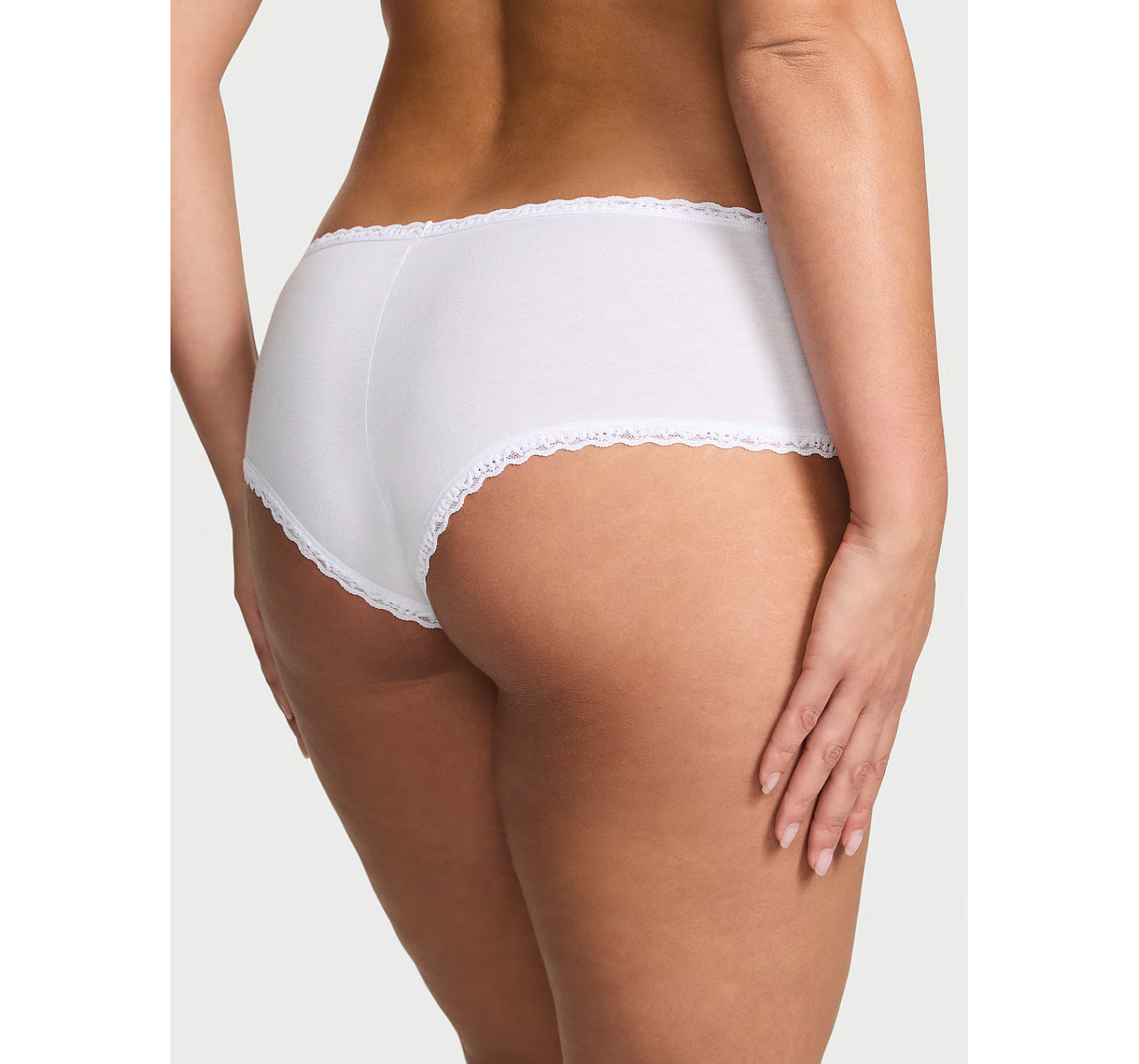 Трусики Cotton Lace-Waist Cheeky Panty White