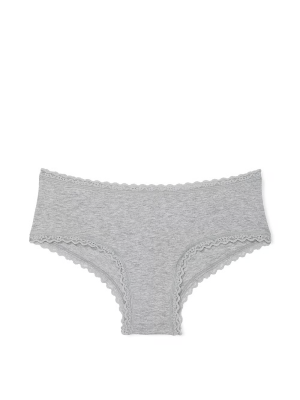 Трусики Cotton Lace-Waist Cheeky Panty Grey