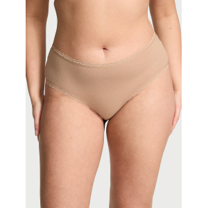Трусики Cotton Lace-Waist Cheeky Panty Praline