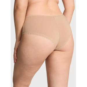 Трусики Cotton Lace-Waist Cheeky Panty Praline
