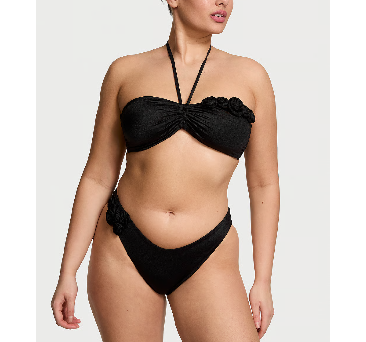Купальник Rosette Bandeau Bikini Top Set Black