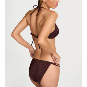 Купівля Archives Strappy Hardware Halter Bikini Top Set Burgundy Dots