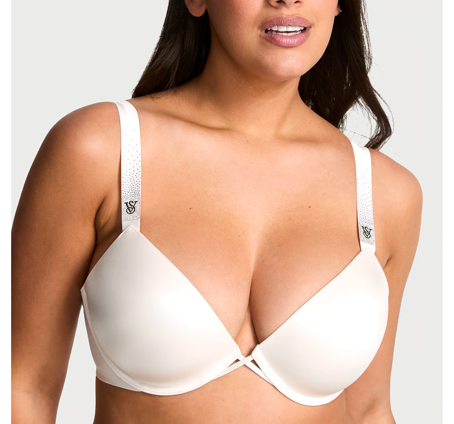 Комплект белья Scattered Shine Strap Lightly Lined Low-Cut Demi Bra Set Coconut White
