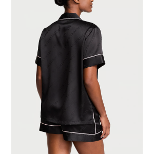 Сатинова піжама VS Satin Short Black Logo Pj Set