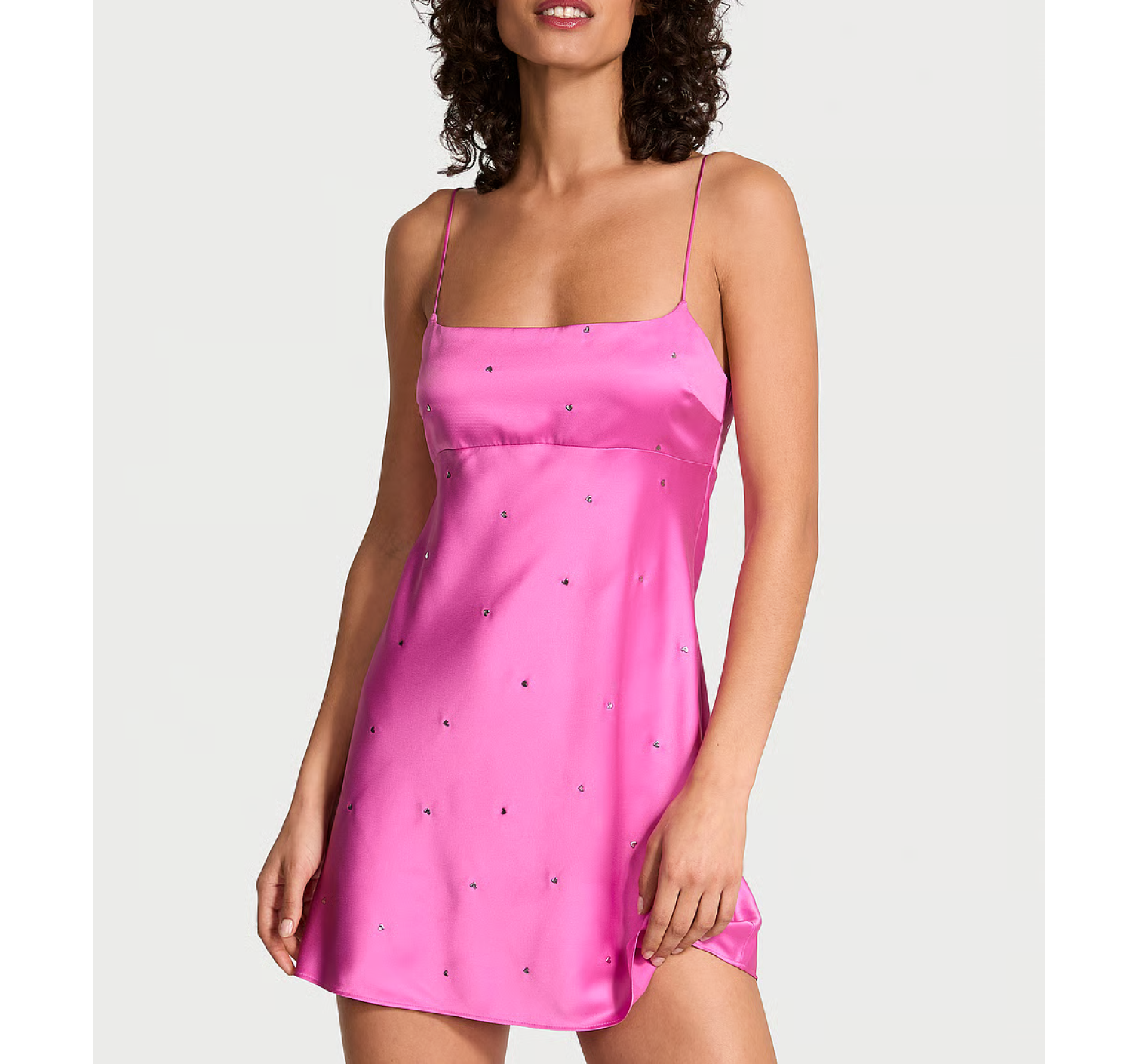 Пеньюар Glazed Satin Dew Drop Heart Slip Dress Peony