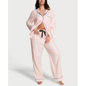 Піжама Flannel Long Pajama Set Pink Stripe Print